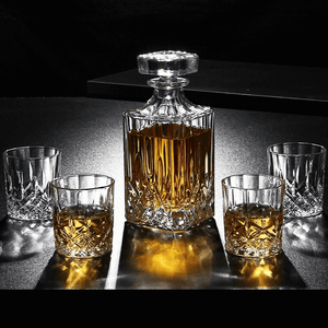 Service à Whisky en Cristal avec 4 Verres