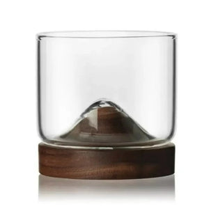 Verre à Whisky avec Socle en Noyer