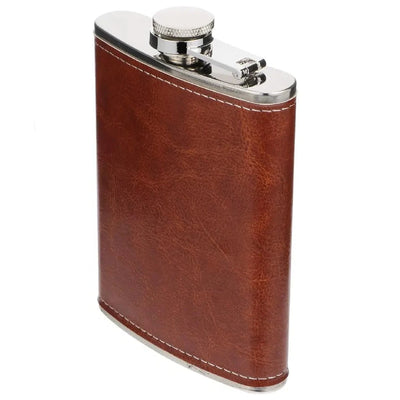 Flasque à Whisky en Cuir Marron