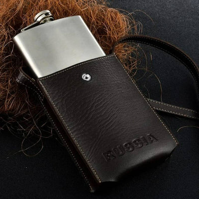 Flasque à Whisky Vintage avec Étui 